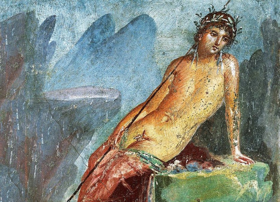 Affresco con Narciso alla fonte, Pompei, casa di Marco Lucrezio Frontone, I sec. d.C
